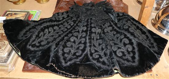 Victorian jet bead encrusted cape and a smaller similar cape